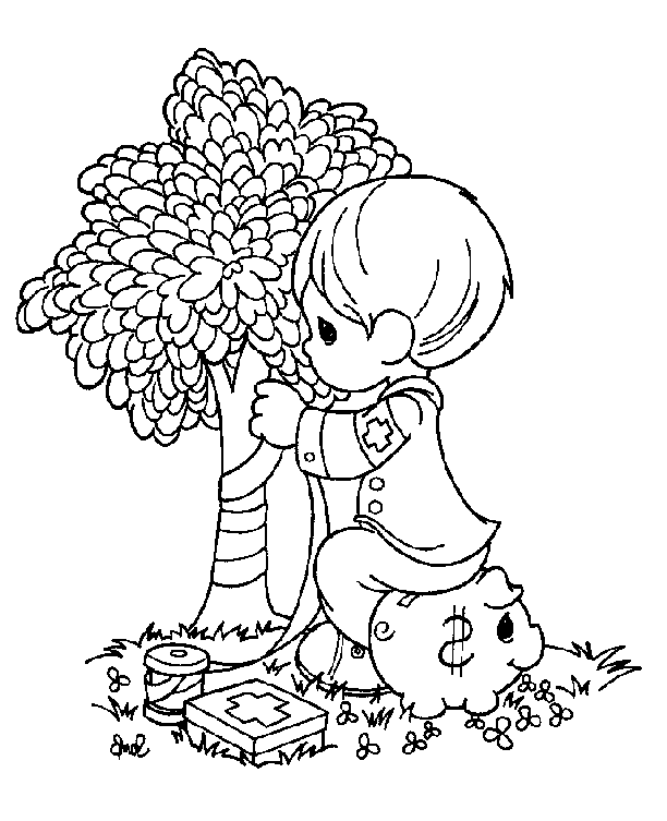 coloriage moments precieux le petit garcon soigneur d arbre